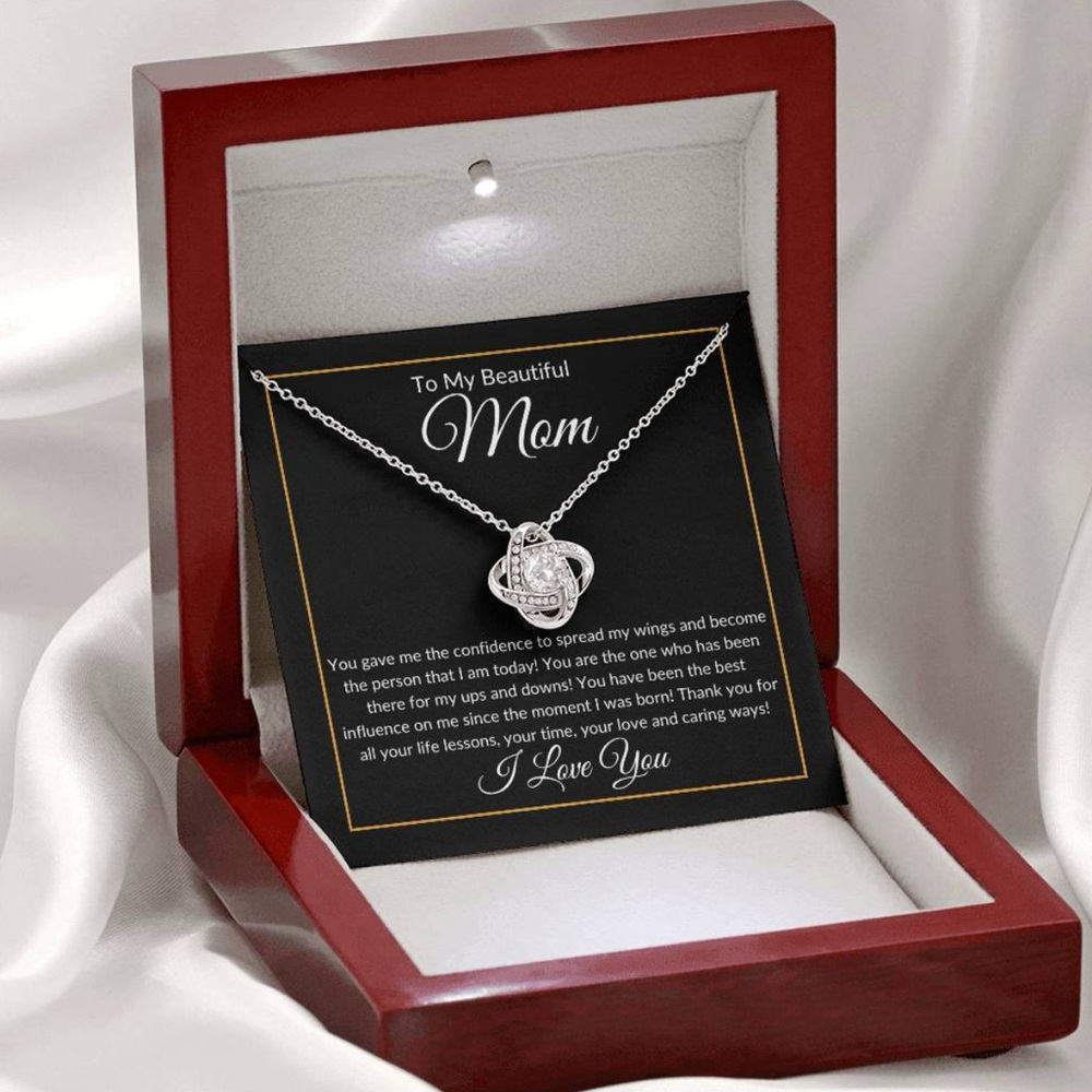 TO MY BEAUTIFUL MOM NECKLACE LUXURY BOX GIFT HOLIDAY BIRTHDAY MOTHER’S DAY